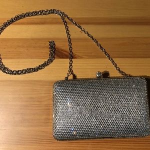 JNB x Swarovski Crystal Clutch in Silver/Silver